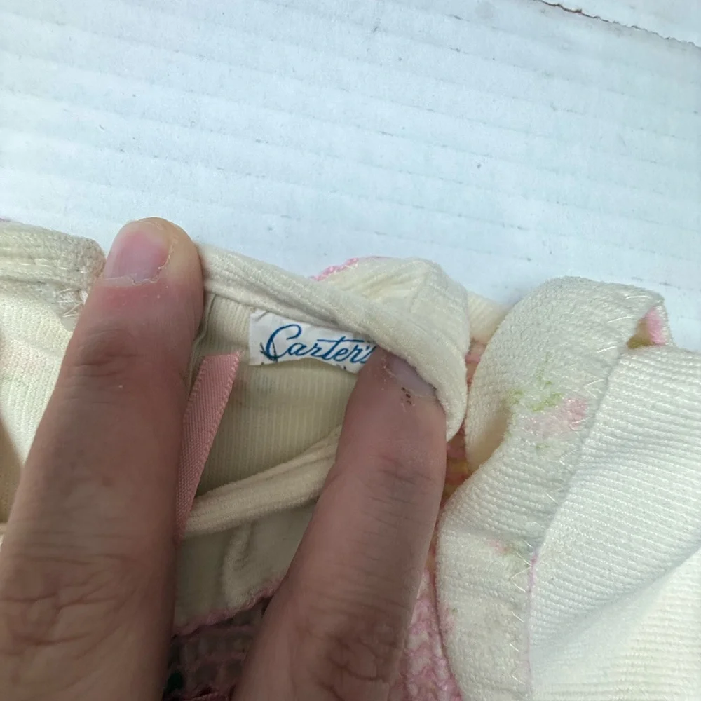 Vintage Carter's Baby Outfit Size 3‎ Months One-Piece Floral Smocked Made in USA